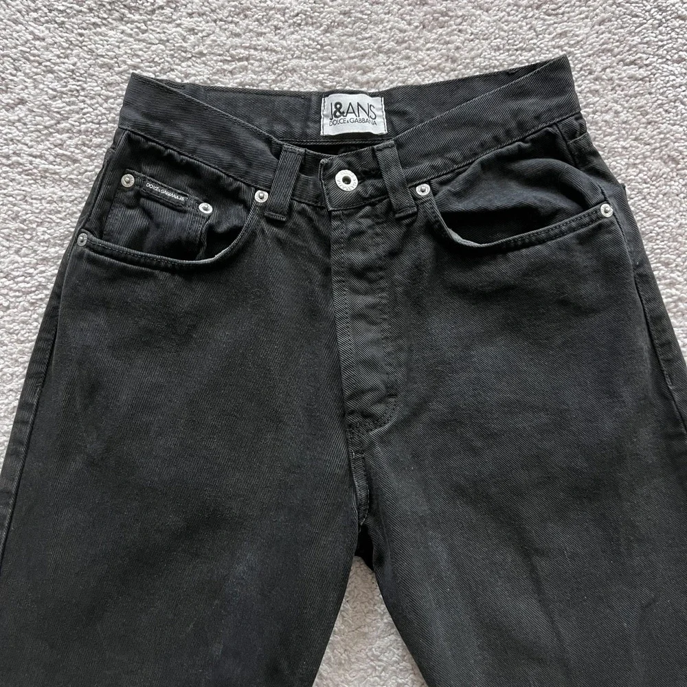 Dolce & Gabbana J&ANS‎ Jeans Mens 26x28 Black Straight Button Fly Raw Hem Italy